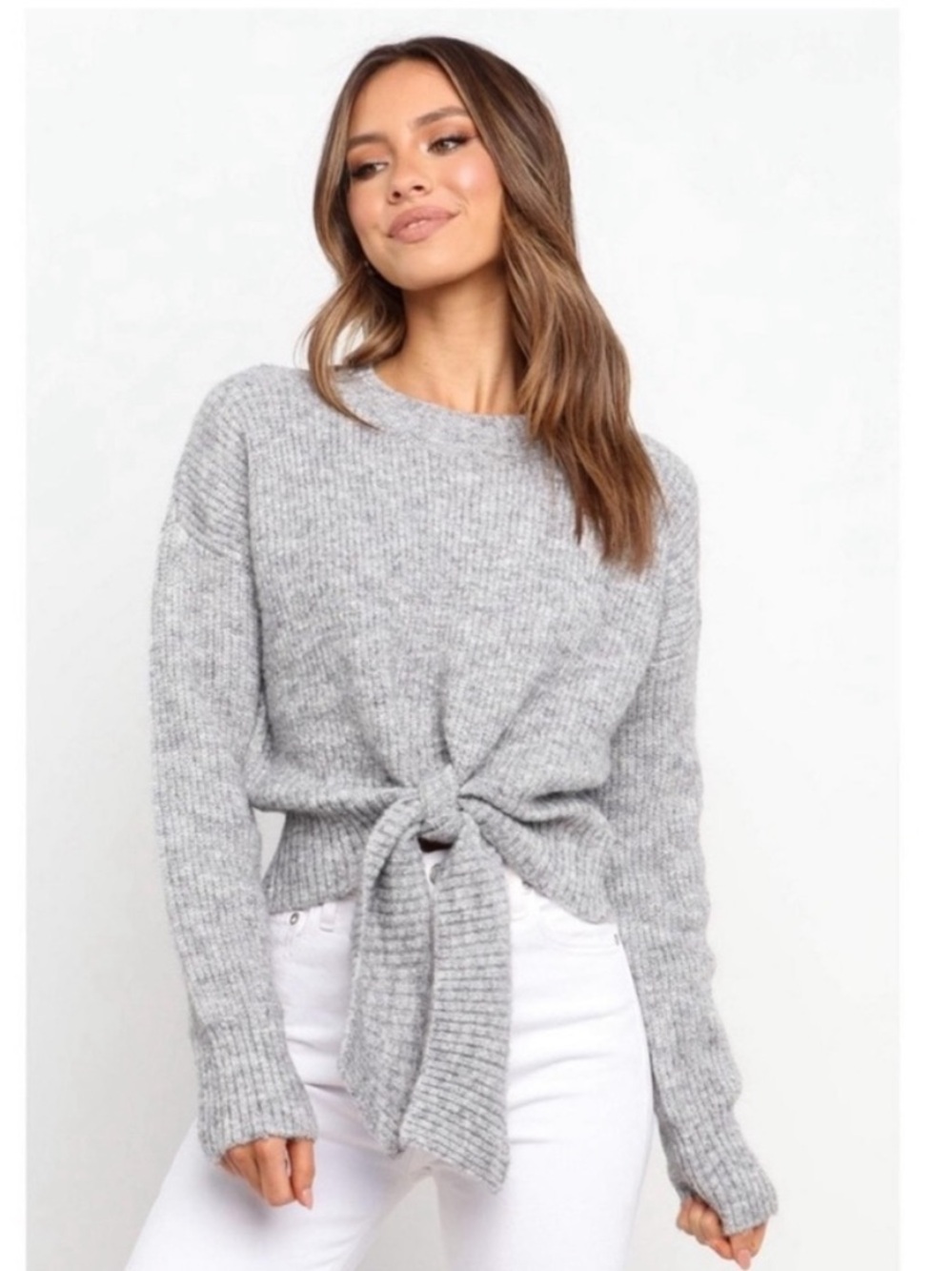 Petal and Pup Women’s Captivate Knit Sweater Wool Blend Grey Size S/M NWT
